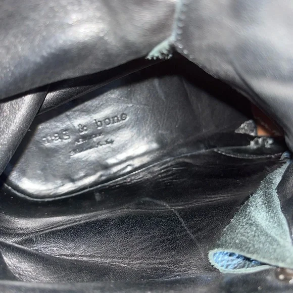 Men’s Rag & Bone Spencer Commando Black Leather Boot Size 10 (43) made in Italy - Picture 7 of 8